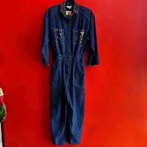 Vintage‎ embellished denim jumpsuit size large